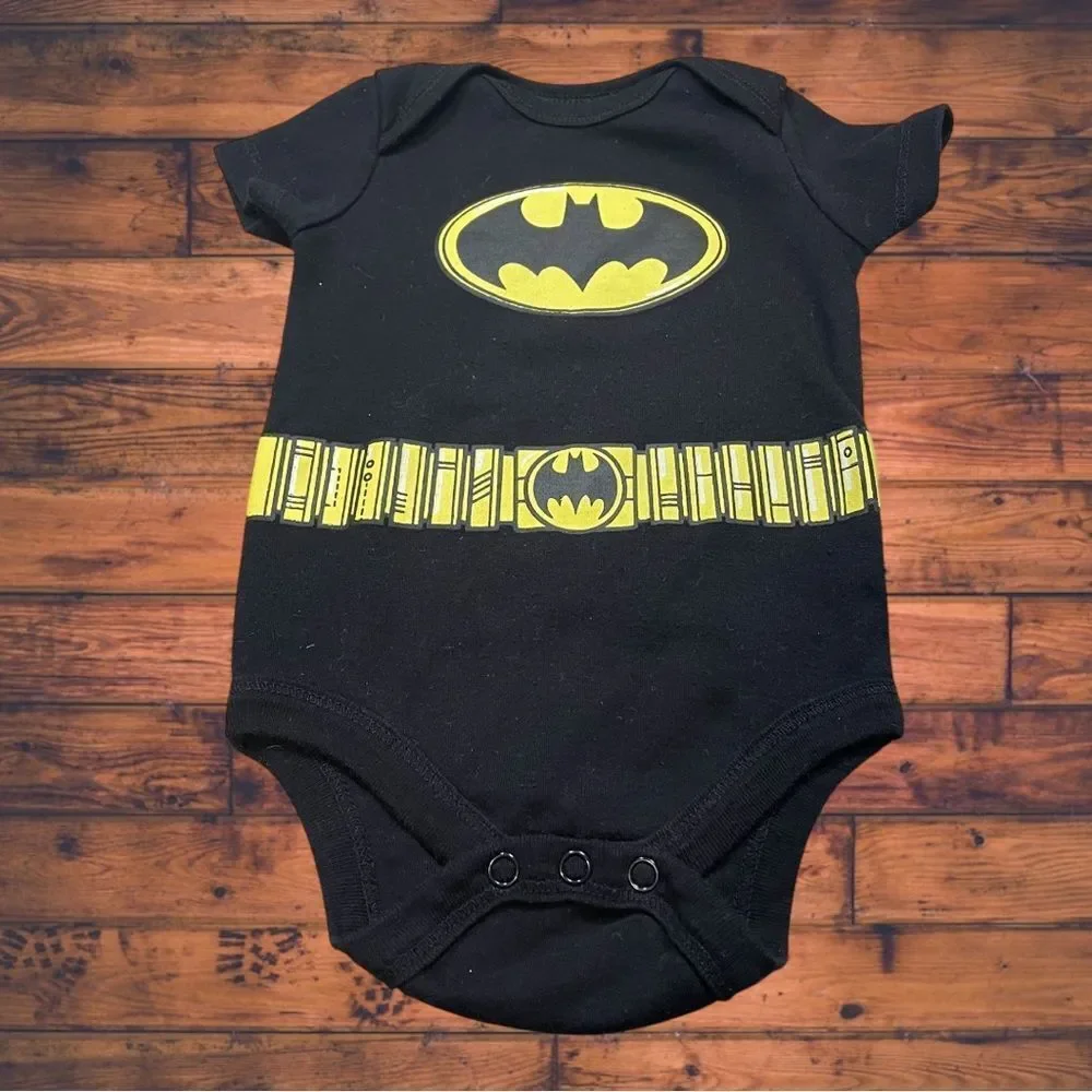 5 for $25🔥Justice League Black Batman‎ Snap Bottom Top Baby Size 3-6 Months